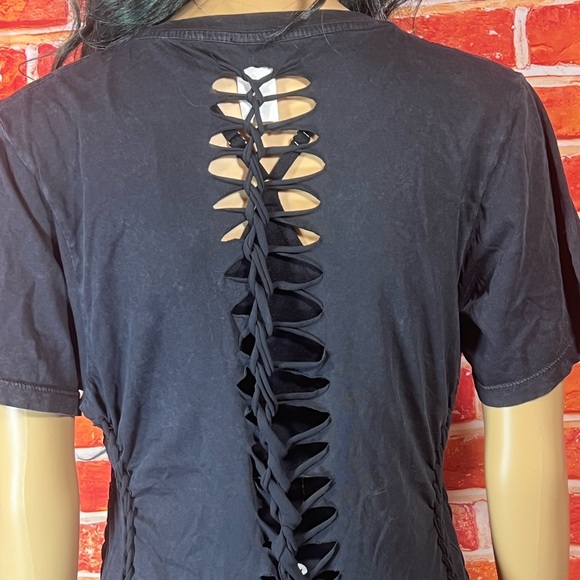 Mathilda S/S Baby Tee Affliction Women’s T-Shirt - Picture 3 of 16